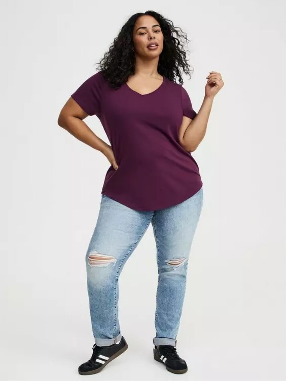 3 For $30 torrid V-Neck Short Sleeve Tee in Plum